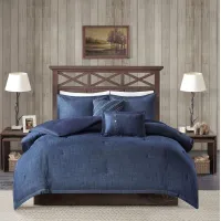 Olliix by Woolrich Blue Twin/Twin XL Perry Oversized Denim Comforter Set