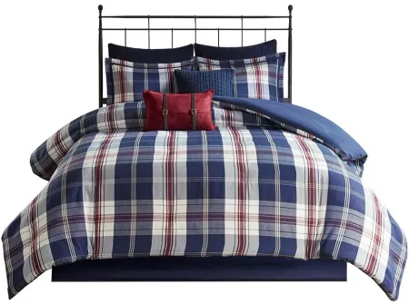 Olliix by Woolrich Ryland Blue King/California King Oversized Plaid Print Comforter Set