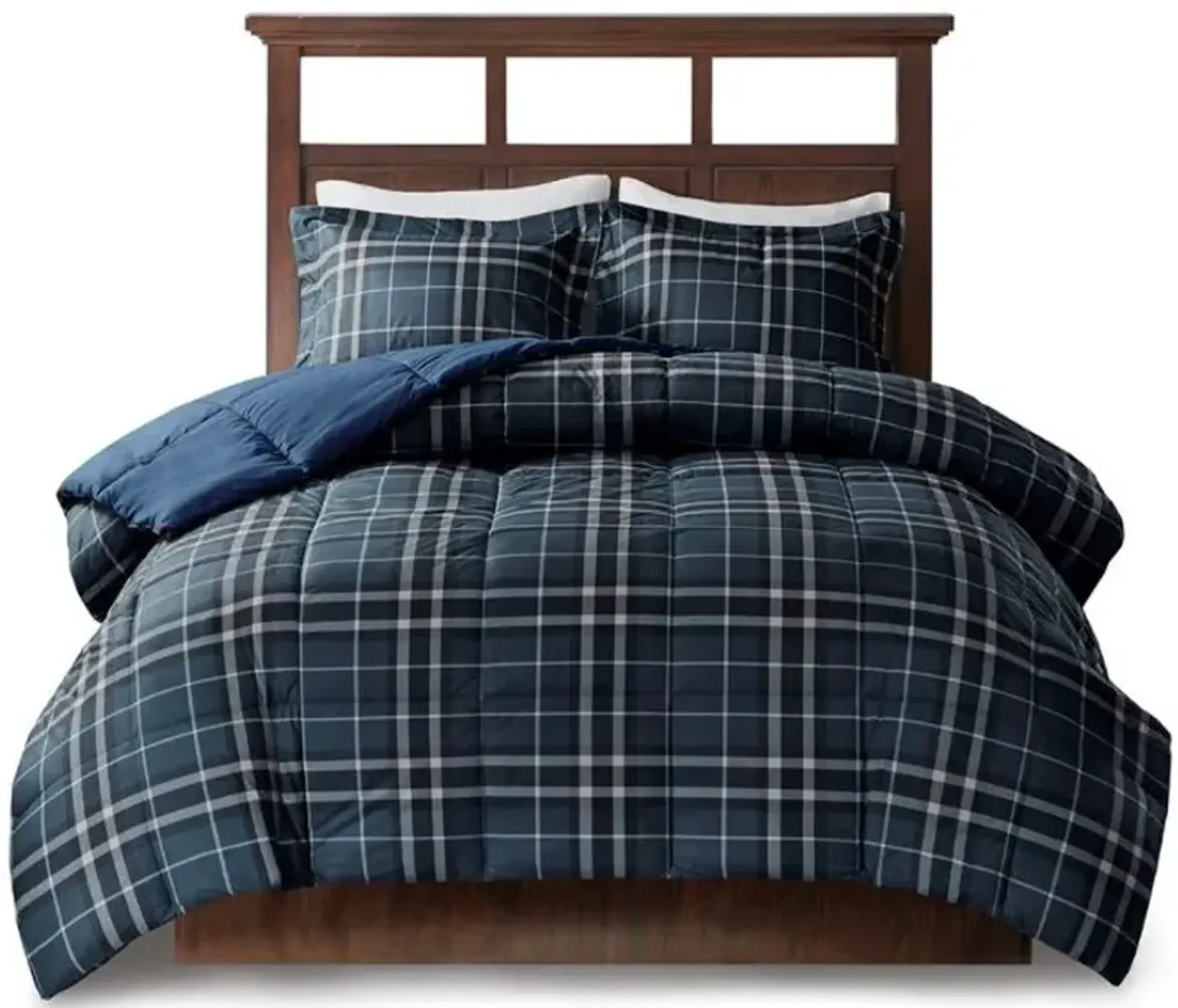 Olliix by Woolrich Alton Flint Navy Full/Queen Cozy Spun Down Alternative Comforter Mini Set