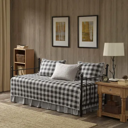 Olliix by Woolrich 5 Piece Gray Day Bed Buffalo Check Cover Set