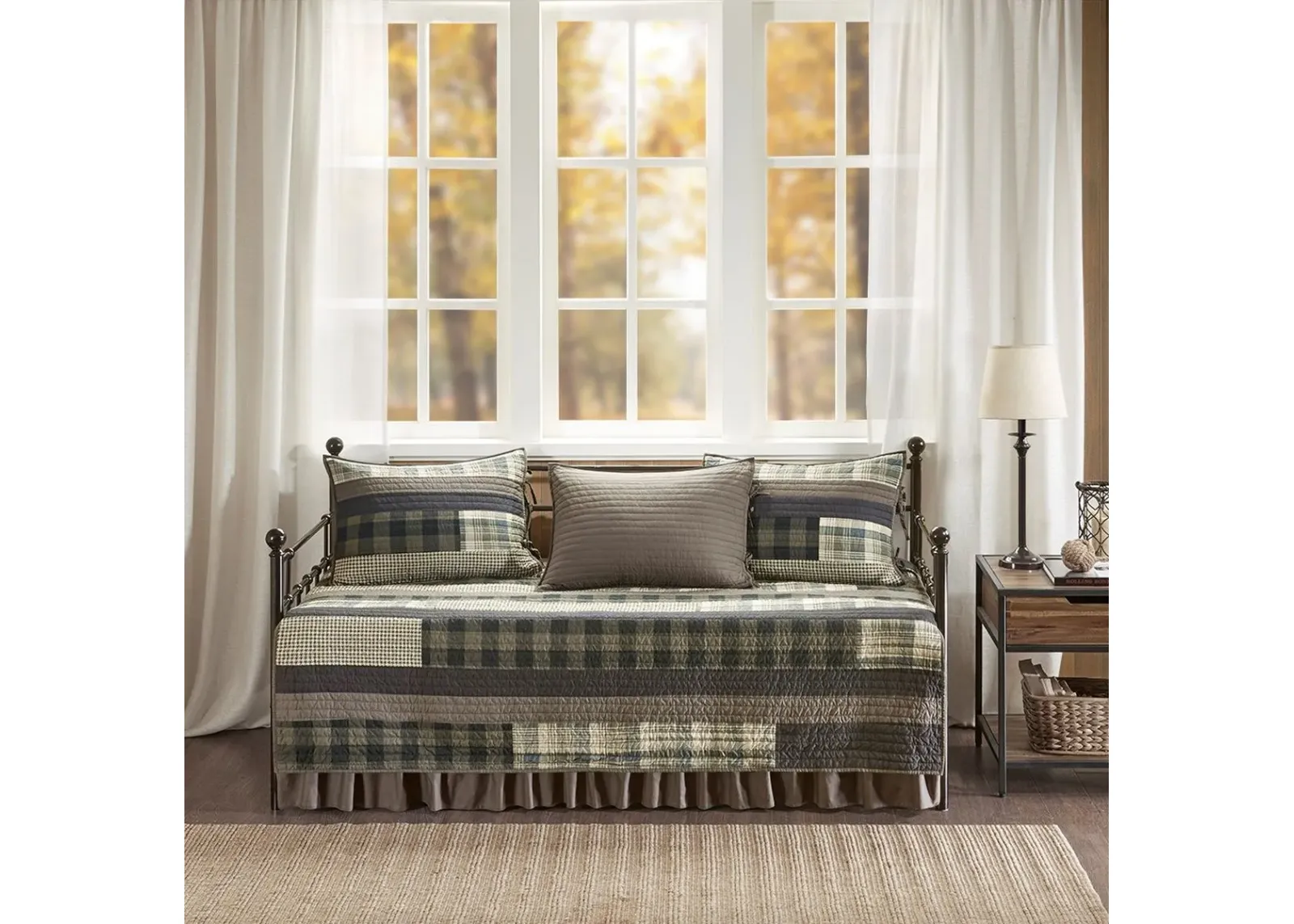 Olliix by Woolrich Tan Winter Plains 5 Piece Day Bed Cover Set