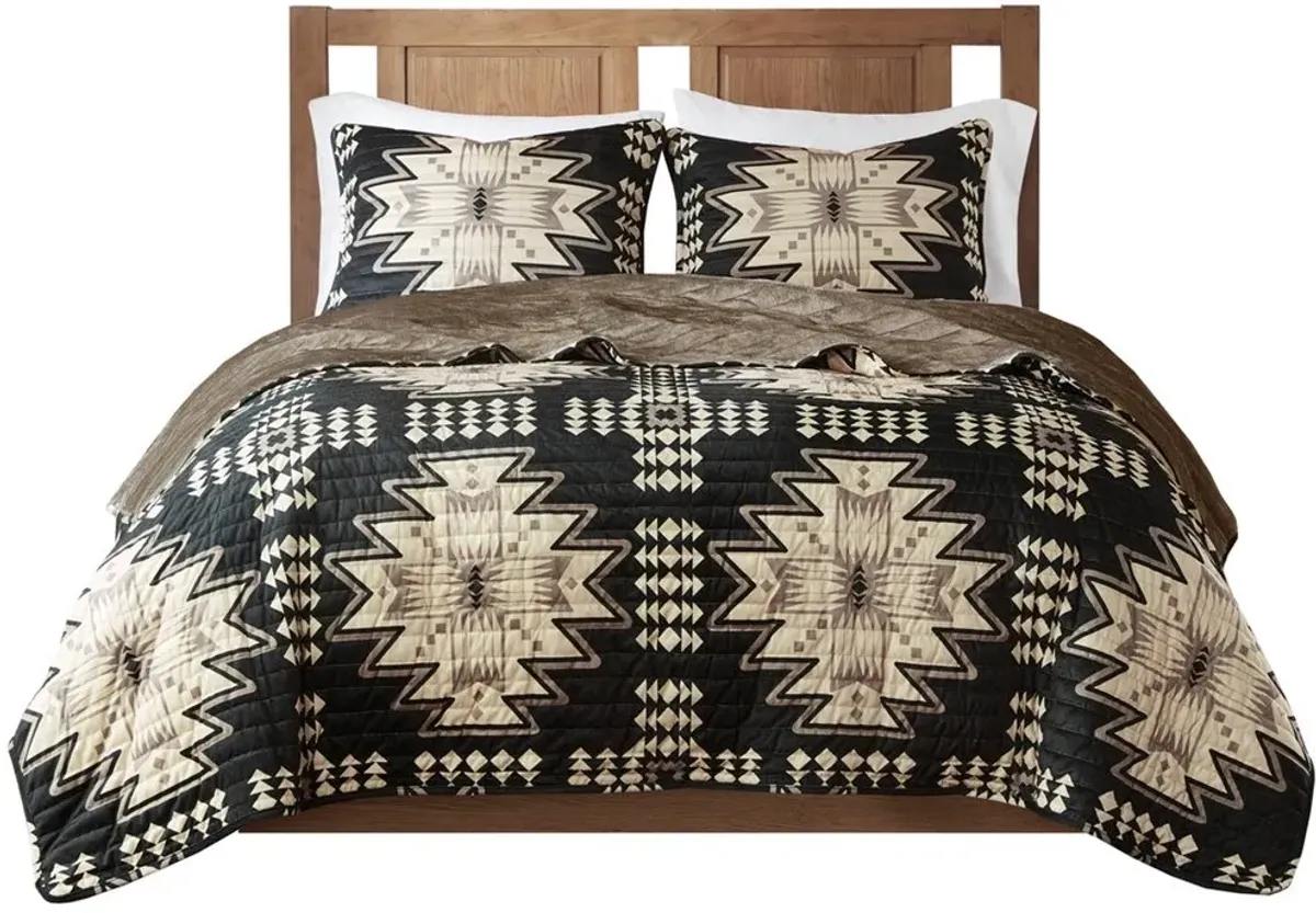 Olliix by Woolrich Sierra 1 Full/Queen Oversized Print Plush Coverlet Set