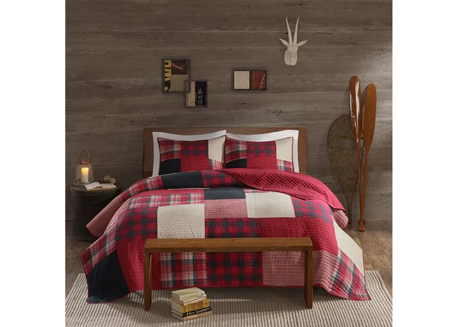 Olliix by Woolrich Red Full/Queen Sunset Coverlet Mini Set