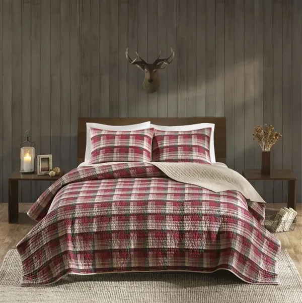Olliix by Woolrich Red Full/Queen Tasha Quilt Mini Set