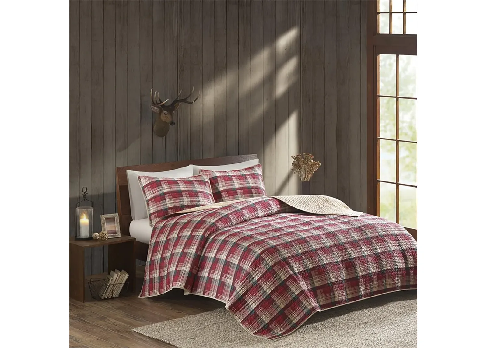 Olliix by Woolrich Red Full/Queen Tasha Quilt Mini Set