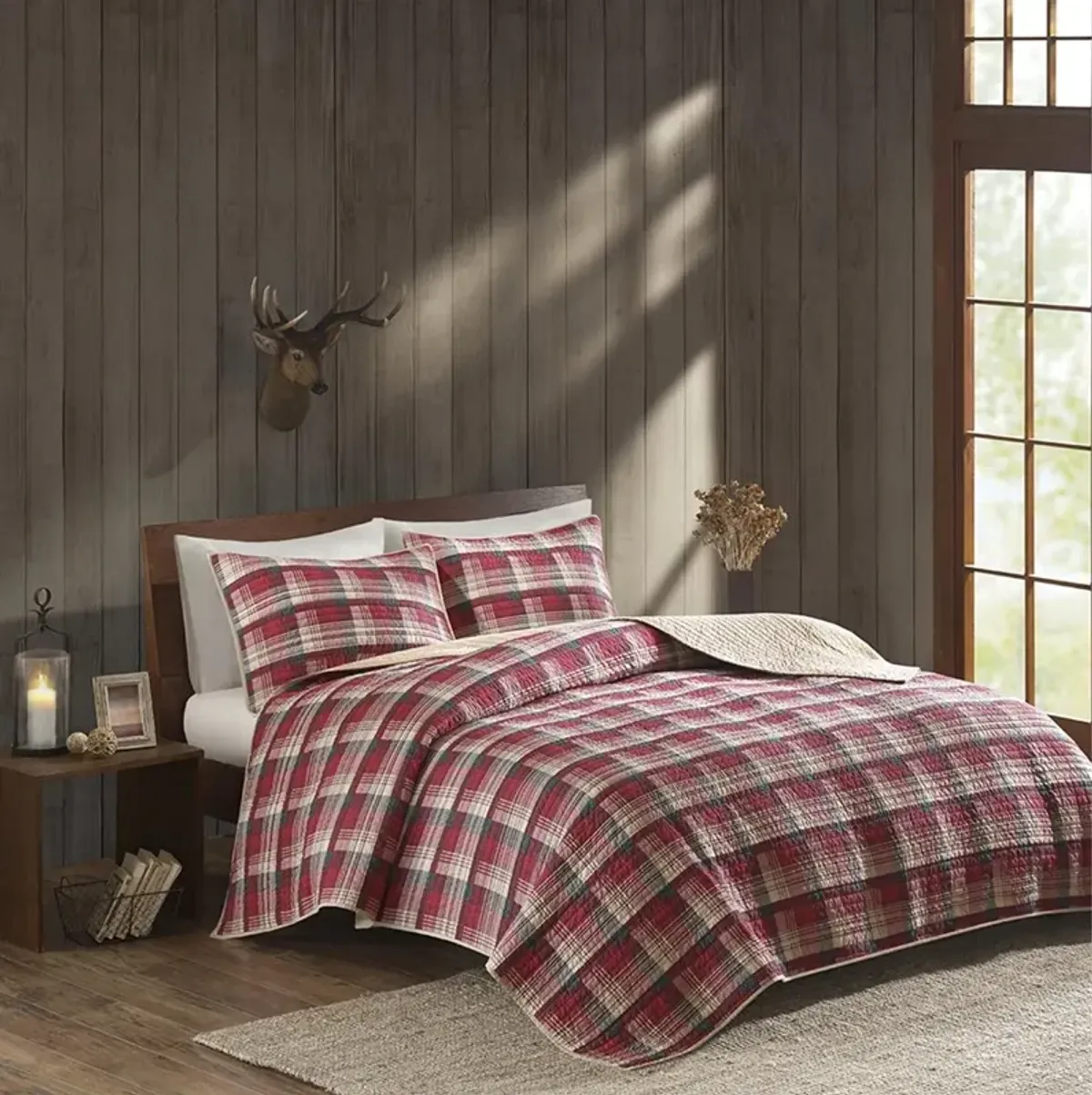 Olliix by Woolrich Red Full/Queen Tasha Quilt Mini Set