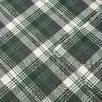 Olliix by Woolrich Green Plaid Queen Flannel Cotton Sheet Set