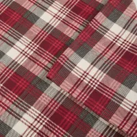 Olliix by Woolrich Red Plaid Queen Flannel Cotton Sheet Set