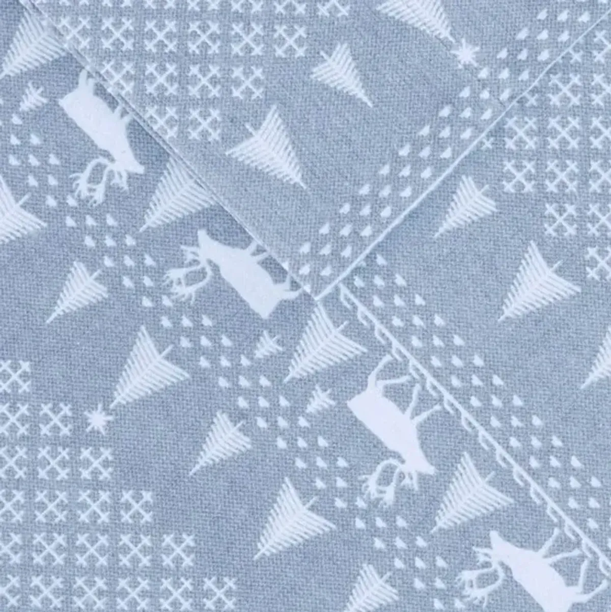 Olliix by Woolrich Flannel Blue Winter Frost California King Cotton Sheet Set