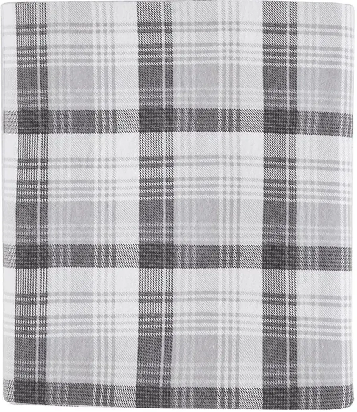 Olliix by Woolrich Grey Plaid King Flannel Cotton Sheet Set
