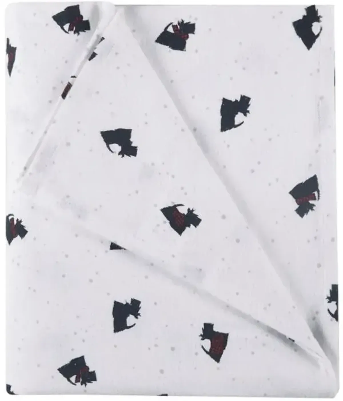 Olliix by Woolrich Flannel Black/White Scottie Dogs Full Cotton Sheet Set