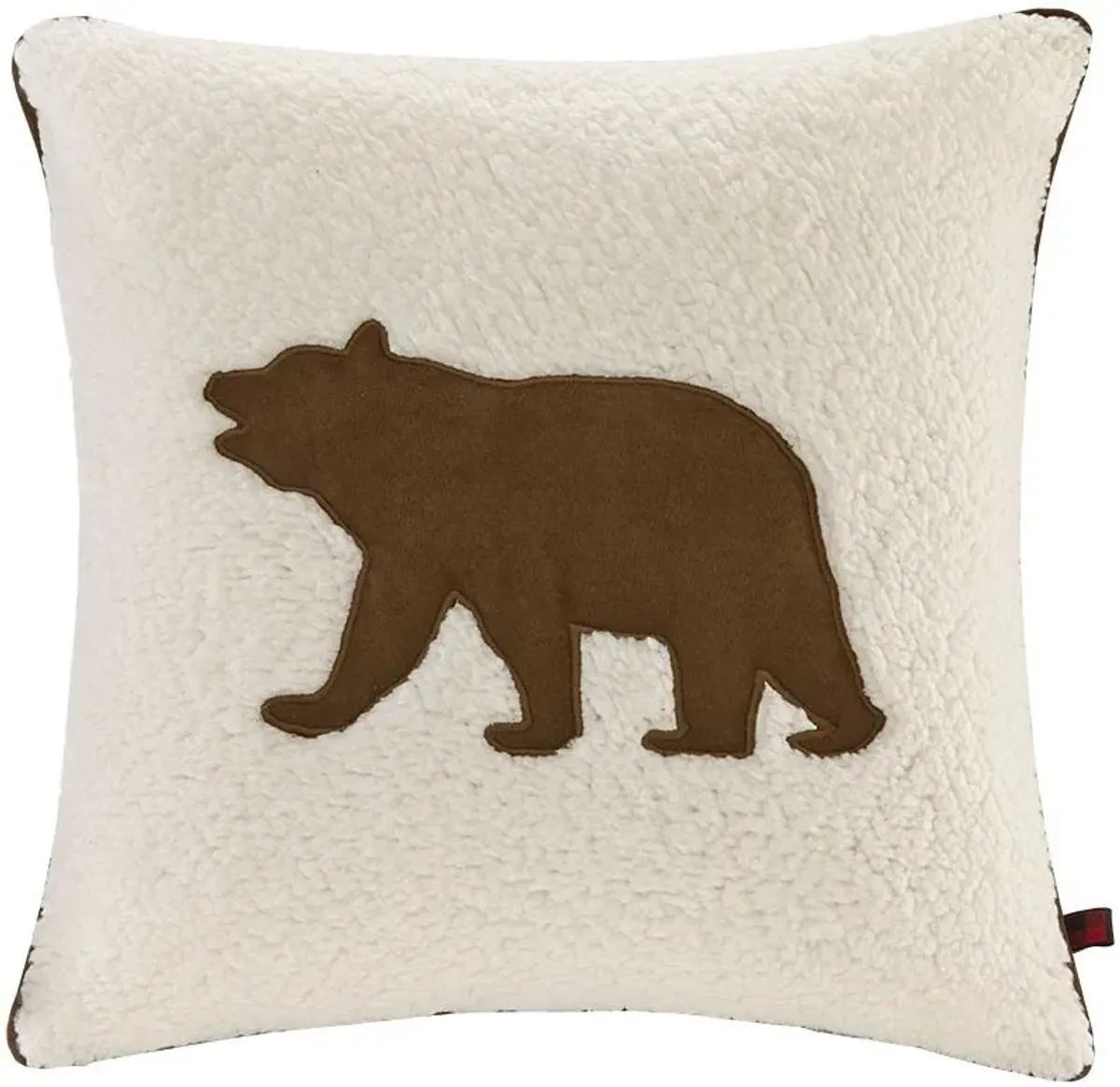 Olliix by Woolrich White Bear Square Berber Pillow