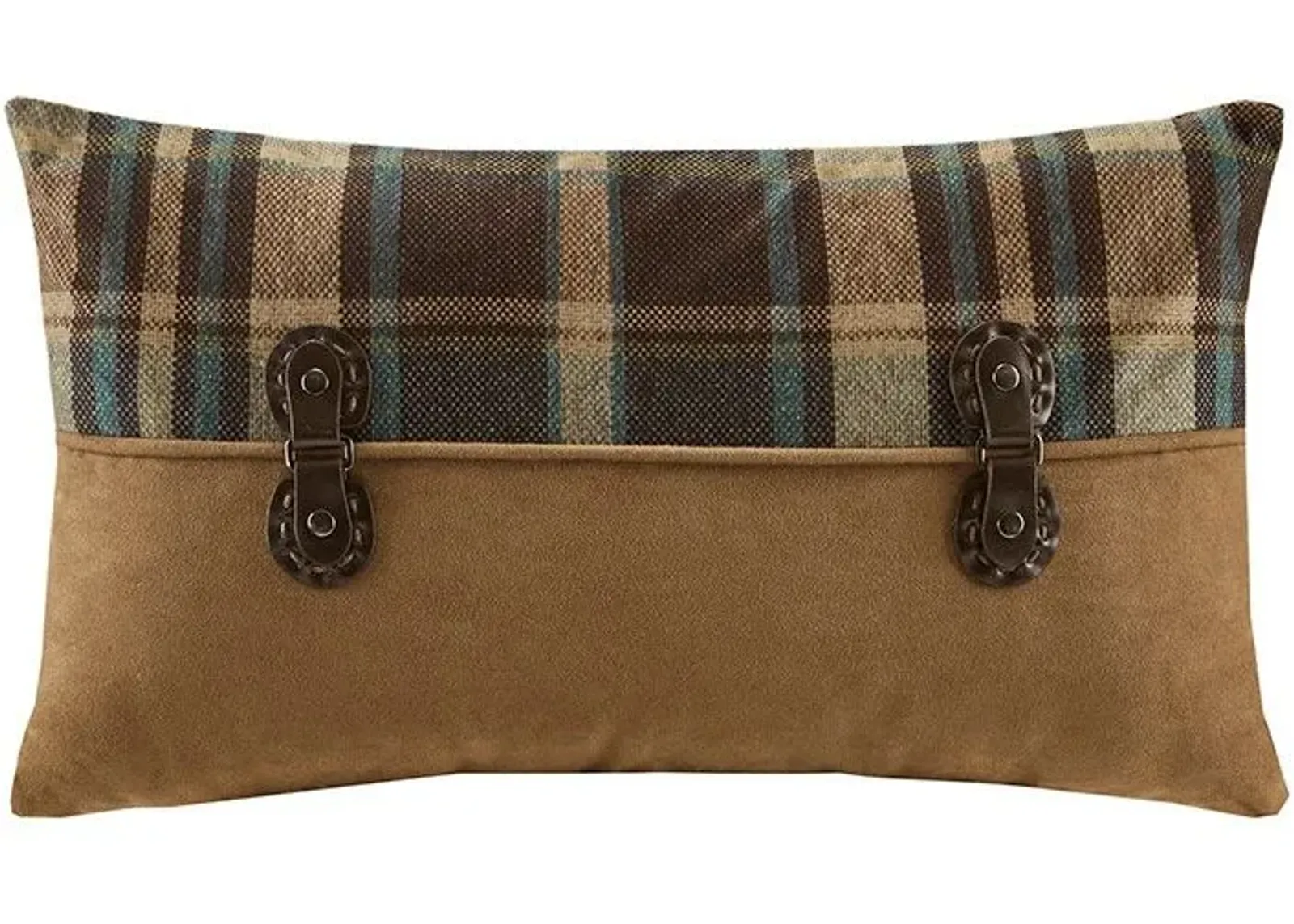 Olliix by Woolrich Multi Hadley Plaid Pieced Oblong Pillow