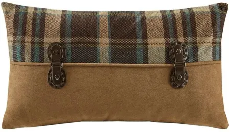 Olliix by Woolrich Multi Hadley Plaid Pieced Oblong Pillow