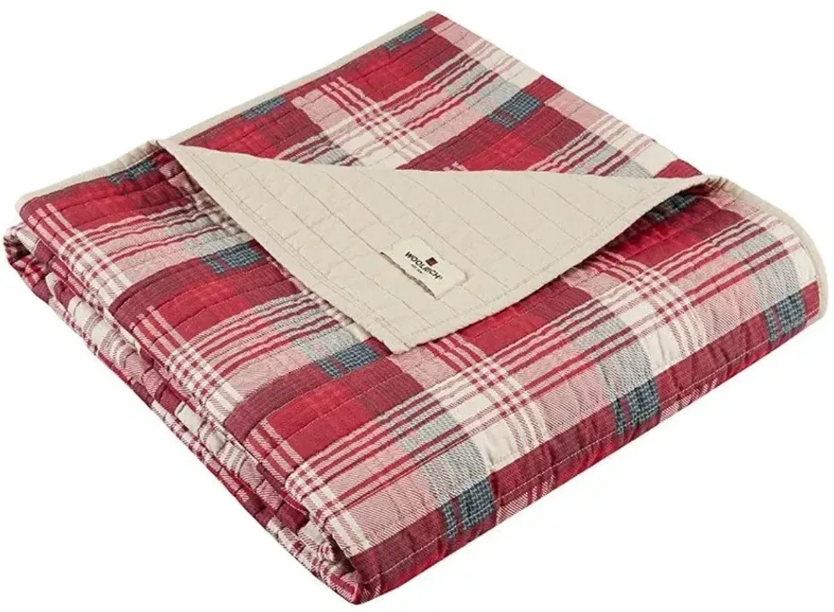 Olliix by Woolrich Red Tasha Quilted Throw Blanket