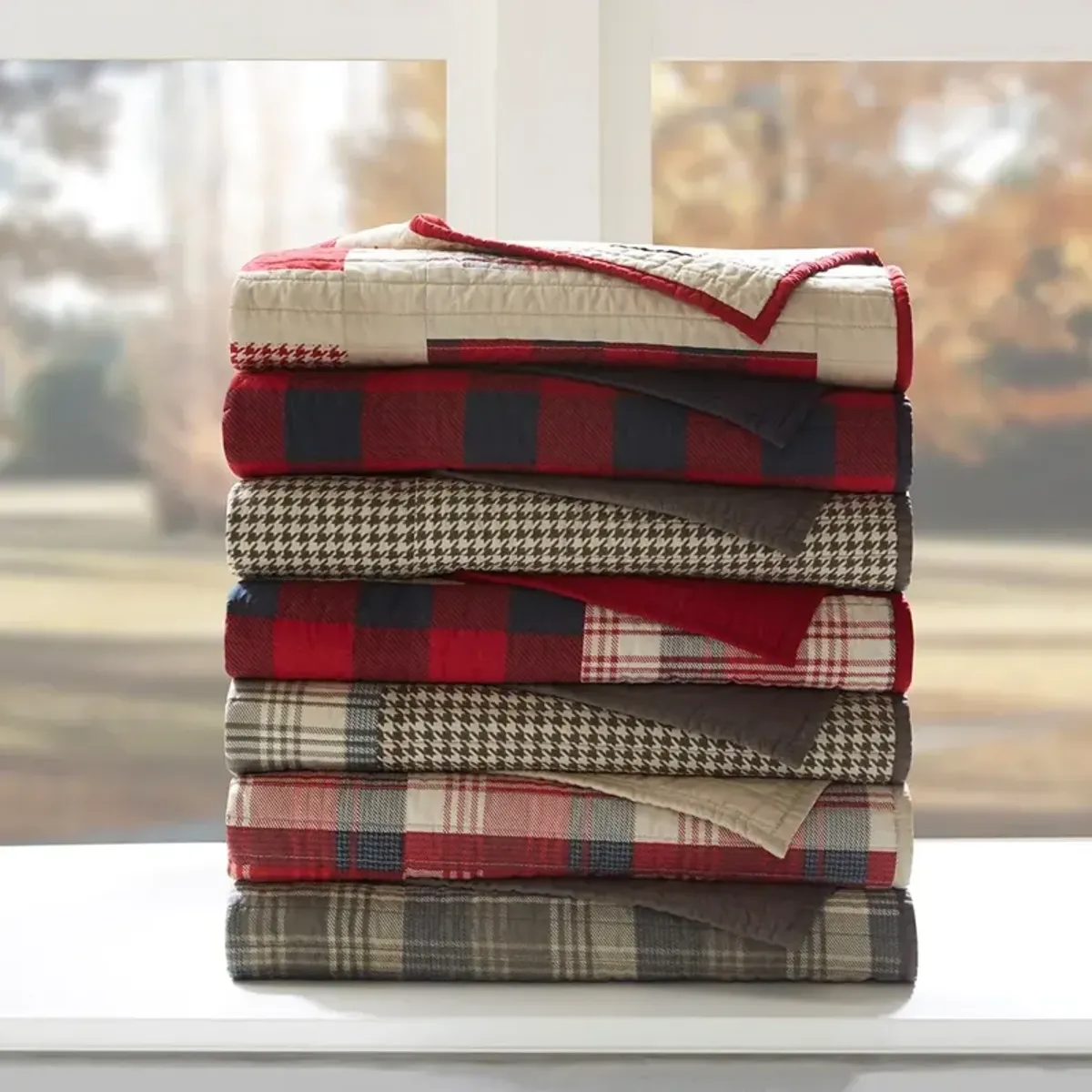 Olliix by Woolrich Red Tasha Quilted Throw Blanket