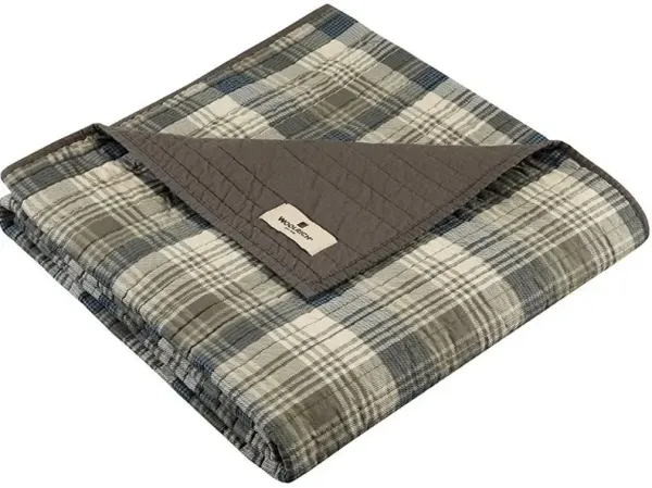 Olliix by Woolrich Taupe Tasha Quilted Throw Blanket