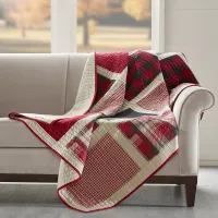 Olliix by Woolrich Red Huntington Oversized Cotton Quilted Throw