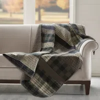Olliix by Woolrich Taupe Winter Plains Quilted Throw Blanket