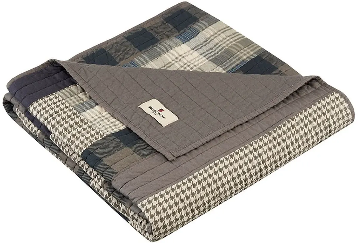 Olliix by Woolrich Tan Winter Hills Quilted Throw