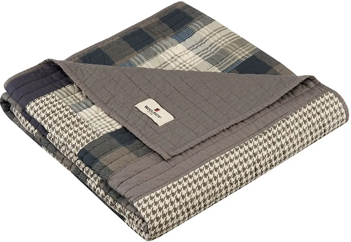 Olliix by Woolrich Tan Winter Hills Quilted Throw