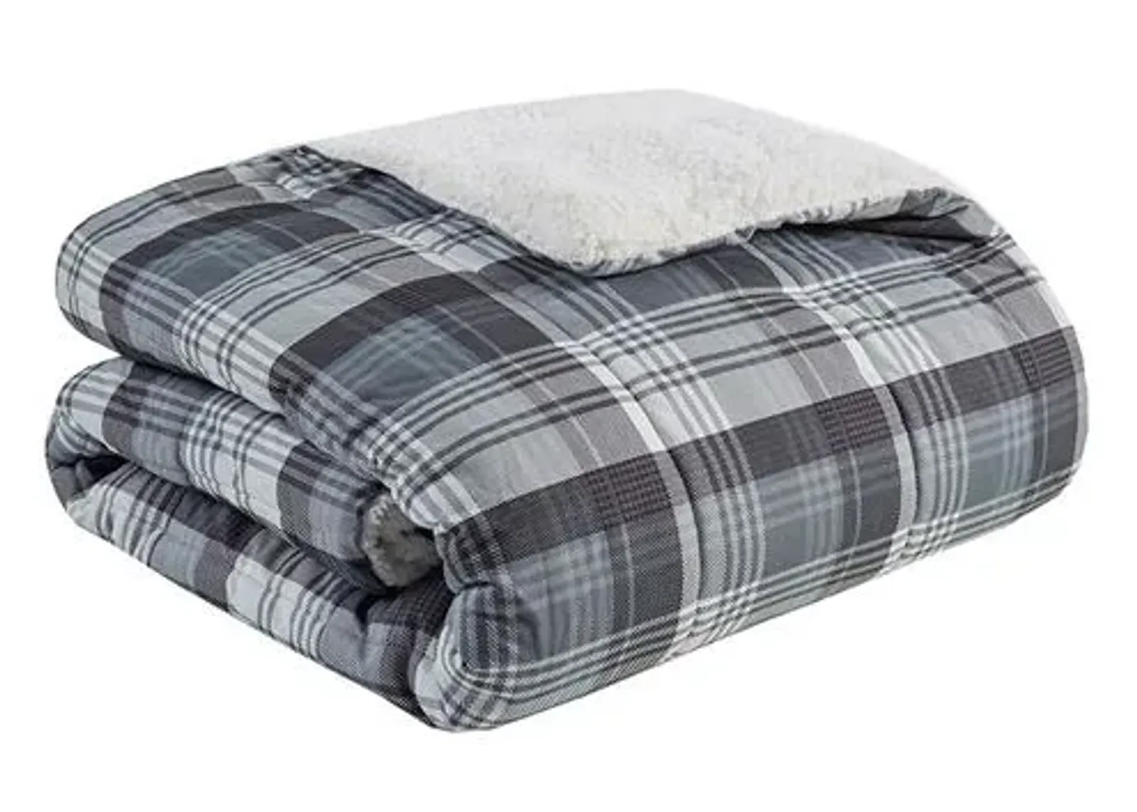 Olliix by Woolrich Tasha Grey Oversized Softspun Down Alternative Throw