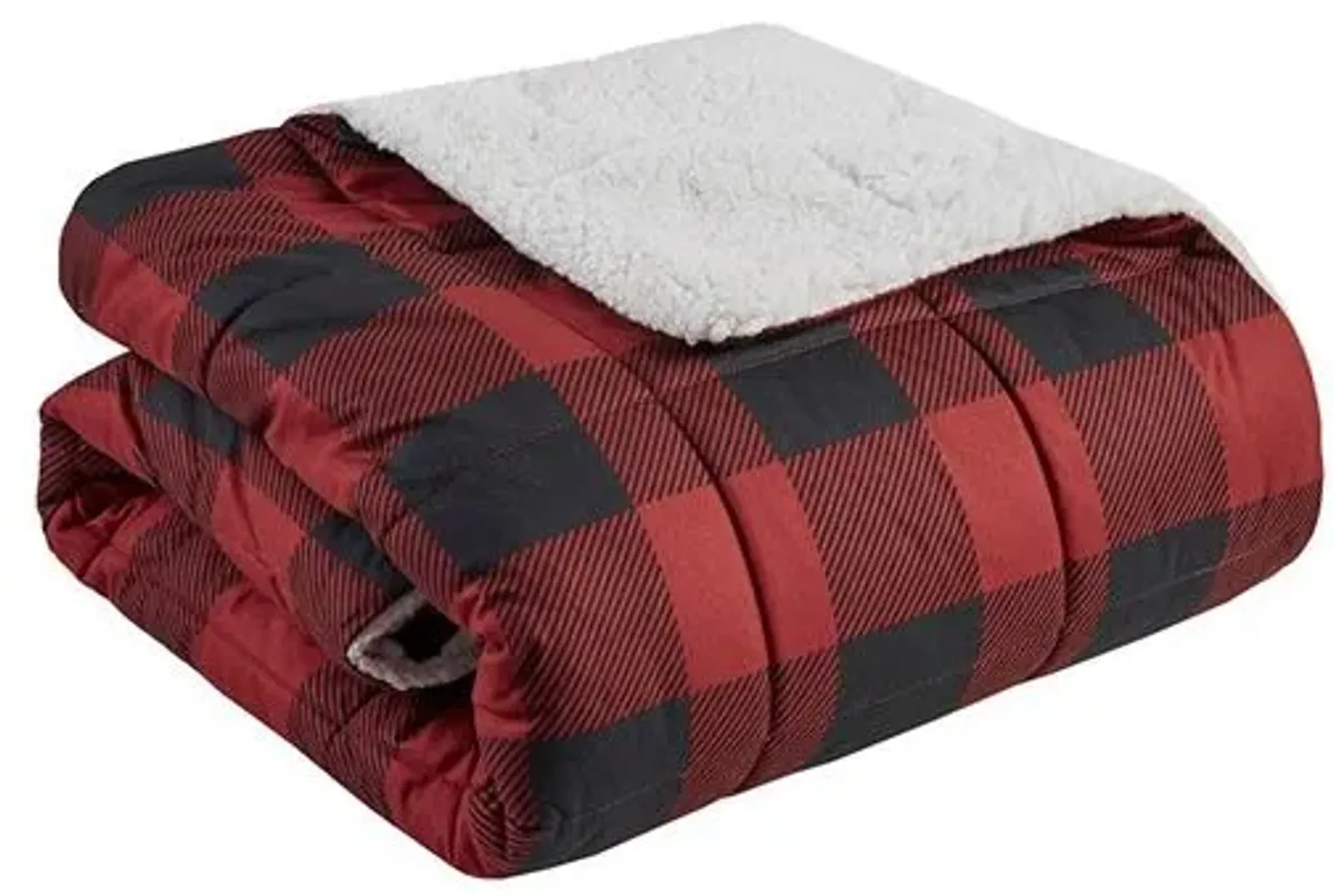 Olliix by Woolrich Linden Red Oversized Softspun Down Alternative Throw