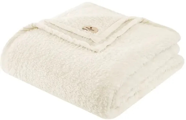 Olliix by Woolrich Twin Ivory Burlington Berber Blanket