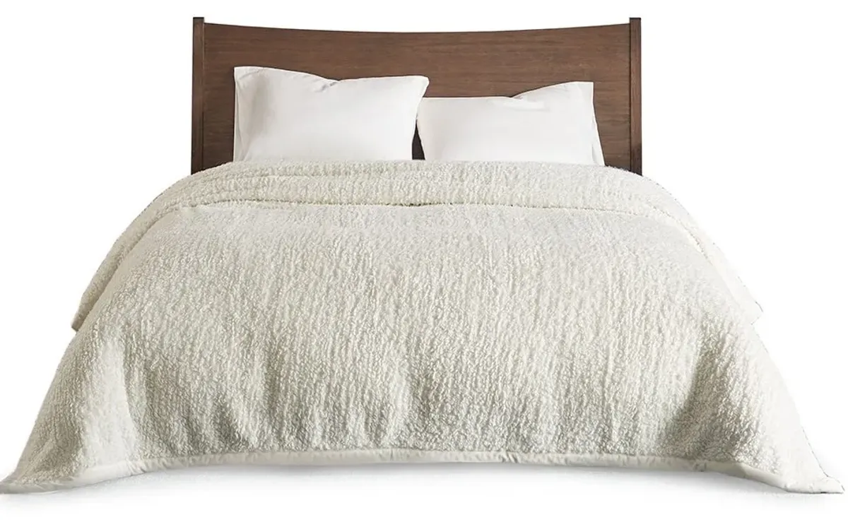 Olliix by Woolrich Twin Ivory Burlington Berber Blanket