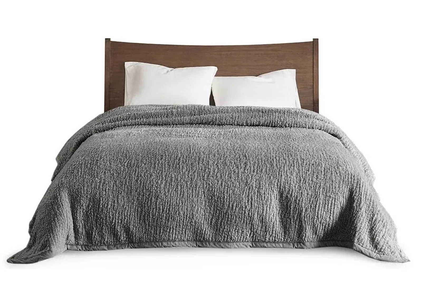 Olliix by Woolrich Twin Grey Burlington Berber Blanket