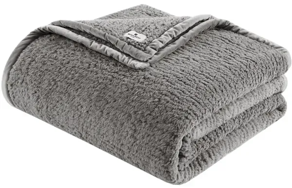Olliix by Woolrich Full/Queen Grey Burlington Berber Blanket