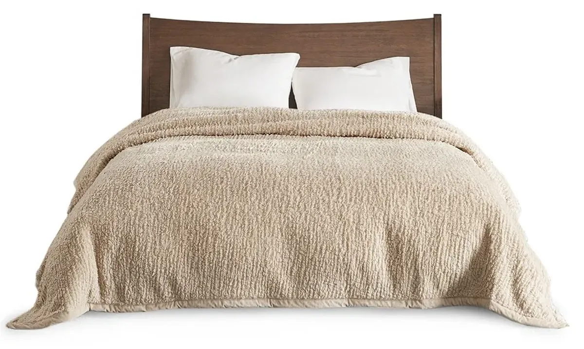 Olliix by Woolrich Full/Queen Tan Burlington Berber Blanket