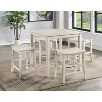 Steve Silver Co. Westlake 5-Piece White Counter Height Dining Set