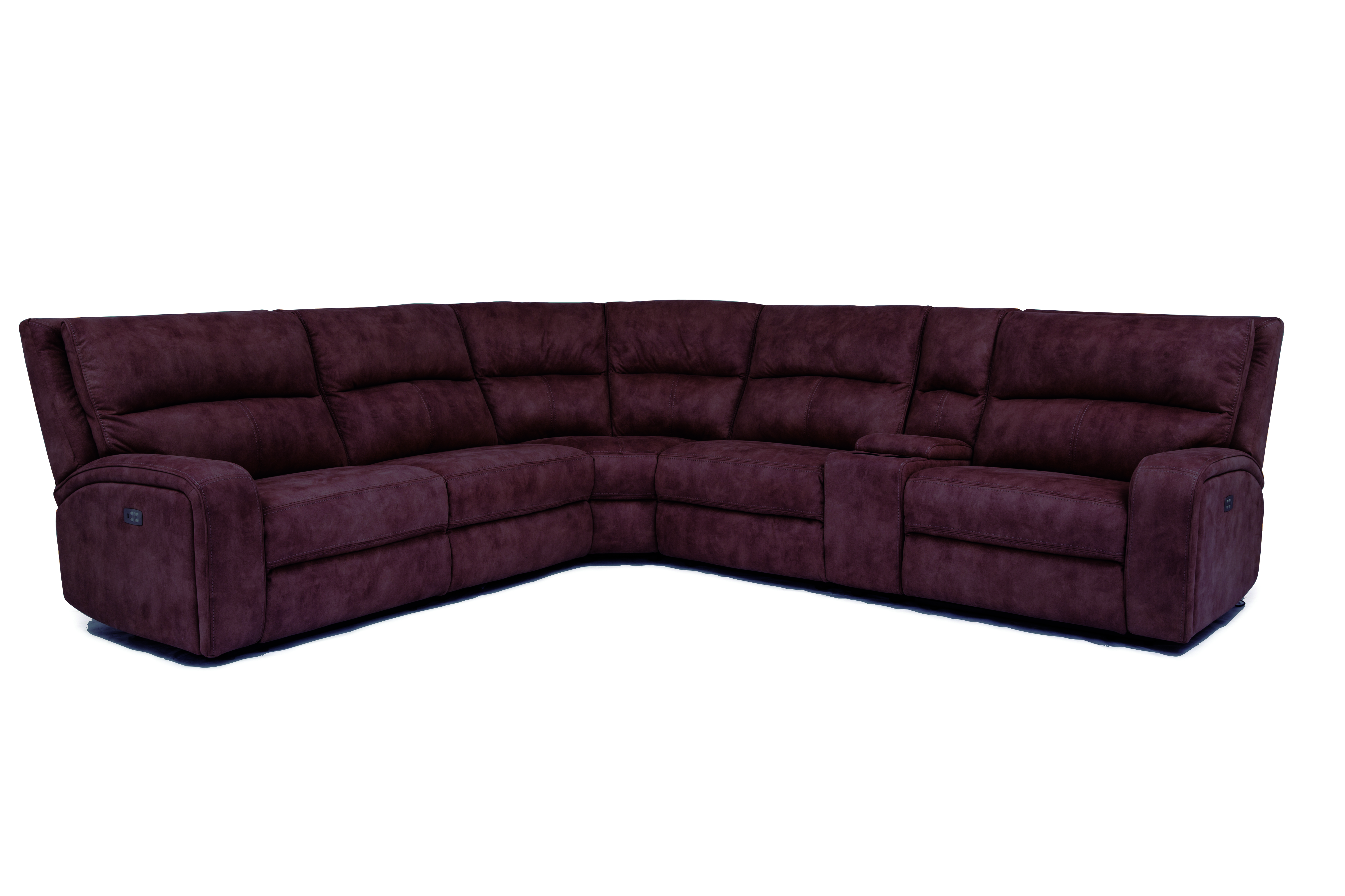 Manwah Power Reclining Sectional with Power Headrest
