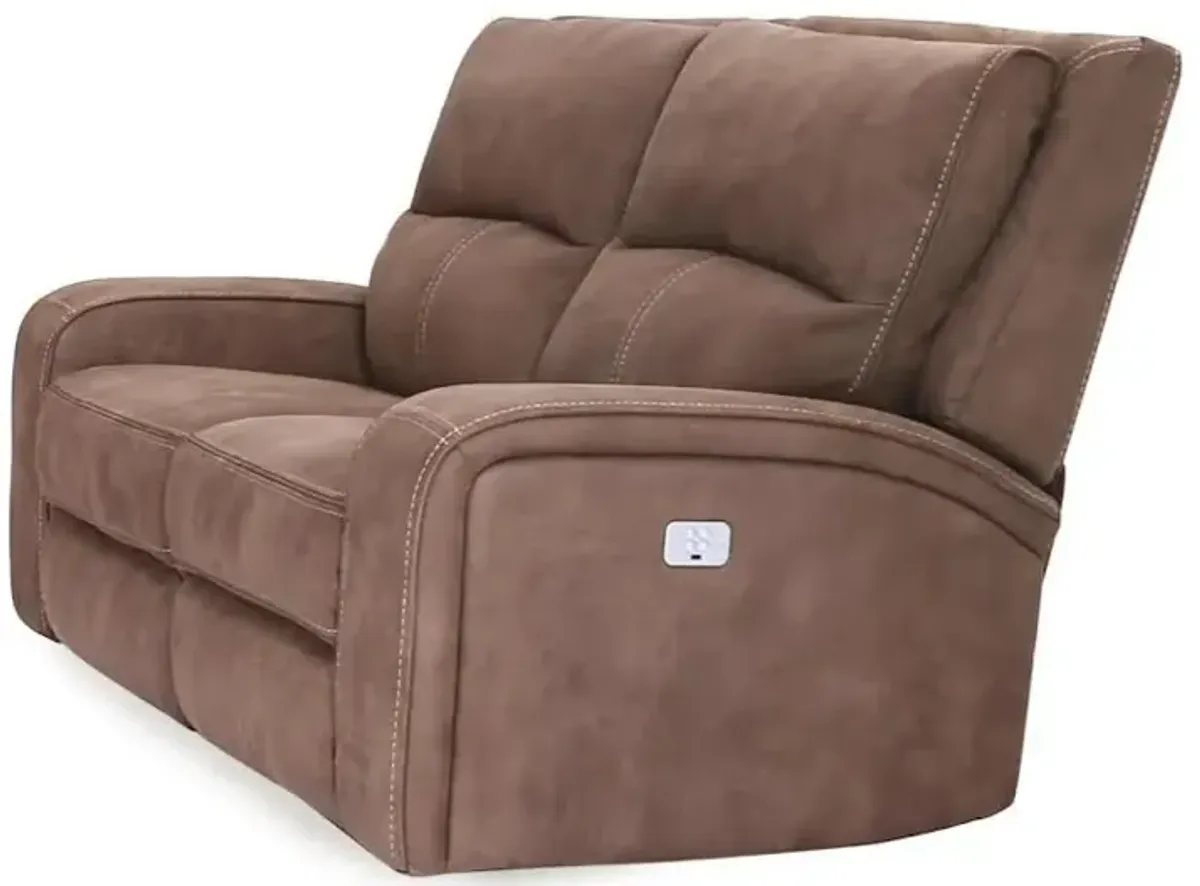 Cheers by Man Wah Chocolate Power Reclining Loveseat with Power Headrest