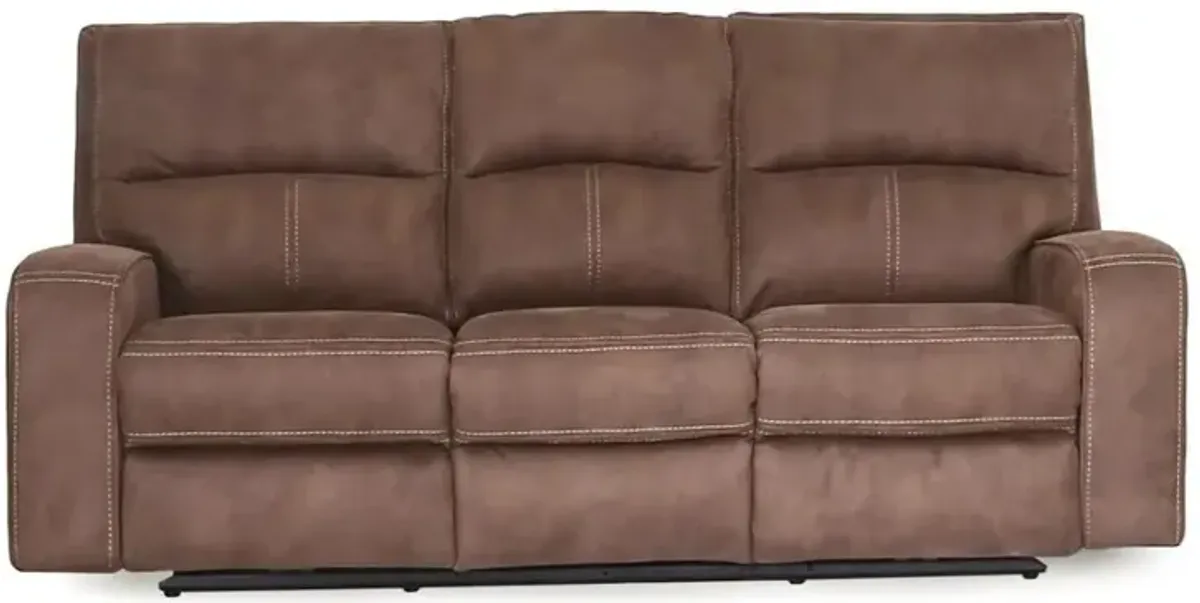 Cheers by Man Wah Chocolate Power Reclining Sofa with Power Headrest