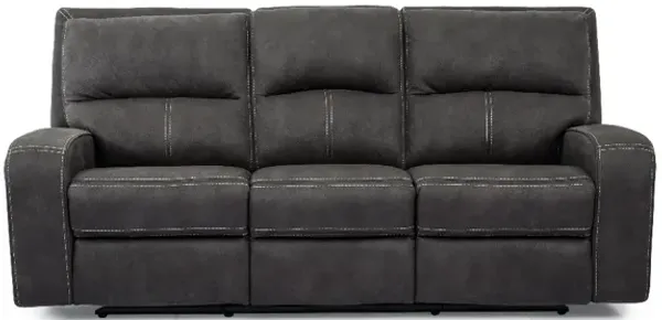 Cheers by Man Wah Charcoal Power Reclining Sofa with Power Headrest
