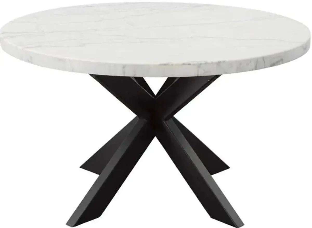 Steve Silver Co. Xena White Dining Table with Ebony Base