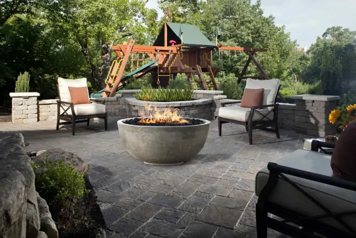 XO 39" Limestone Natural Gas Fire Bowl