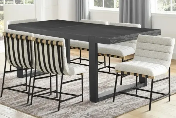 Steve Silver Co. Nives 7-Piece Black/Eggshell Dining Table Set