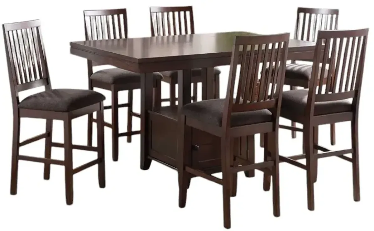 Steve Silver Co. Yorktown 5-Piece Espresso Counter Storage Dining Set