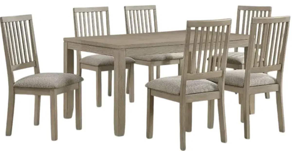 Steve Silver Co. Yorktown 7-Piece Oatmeal Tweed/Sand Dining Set
