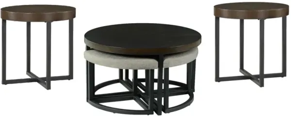 Steve Silver Co. Yukon 3-Piece Walnut Occasional Table Set with Ebony Base