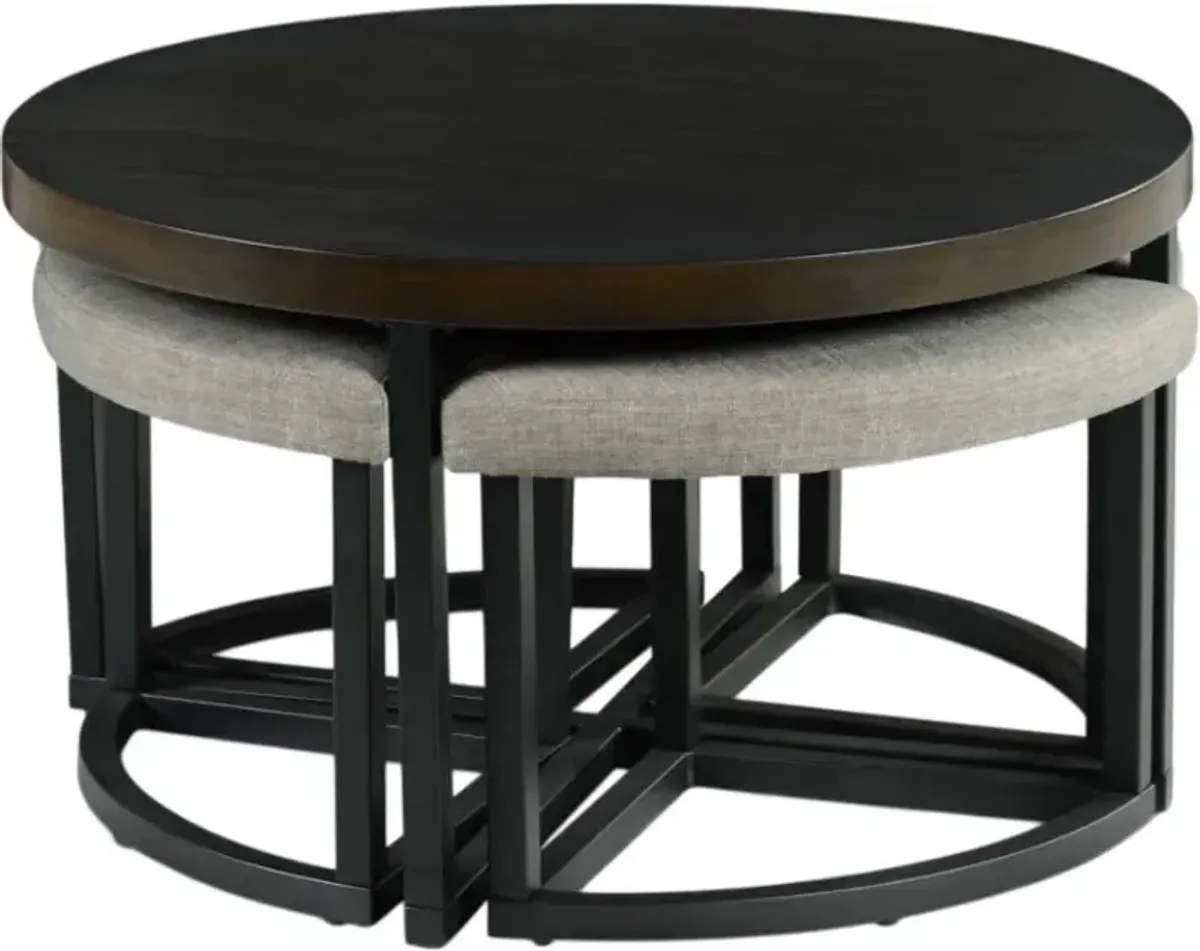 Steve Silver Co. Yukon 5-Piece Gray/Walnut Occasional Table with Ebony Base Set