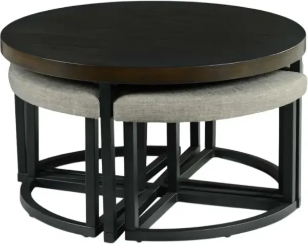 Steve Silver Co. Yukon 5-Piece Gray/Walnut Occasional Table with Ebony Base Set