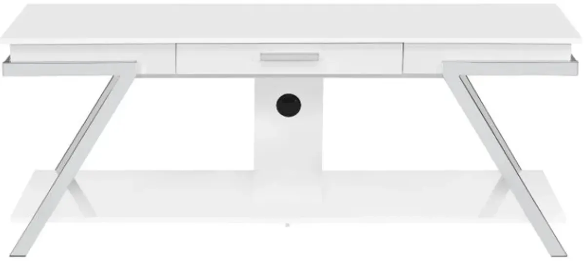 Steve Silver Co. Zena White TV Stand with Drawer