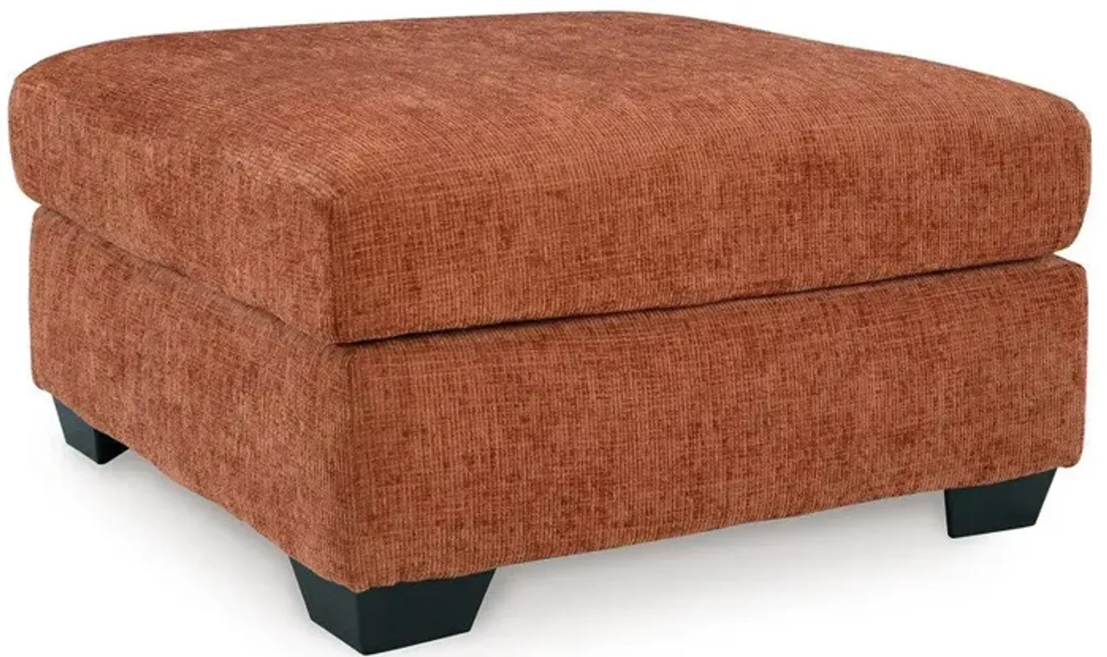 Ashley Avie Oversized Accent Ottoman, Burnt Orange Polyester Cushion, 38 Inch