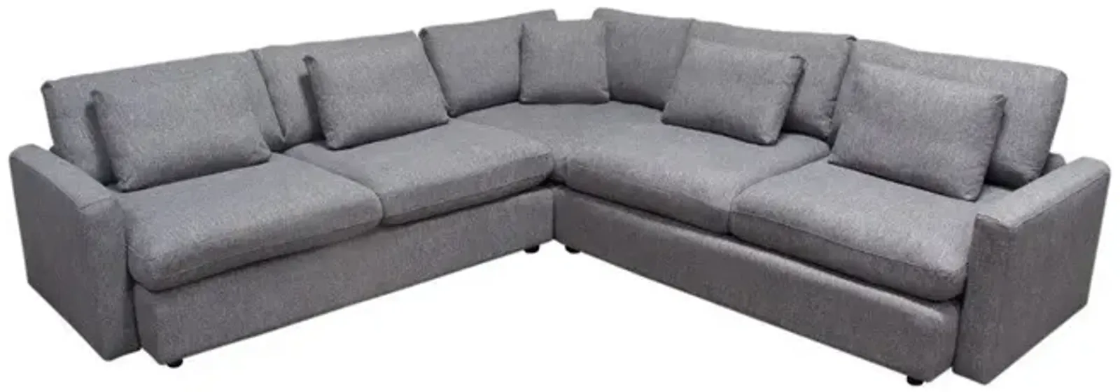 Arcy 3pc L Shaped Sectional Sofa w Square Corner Chair