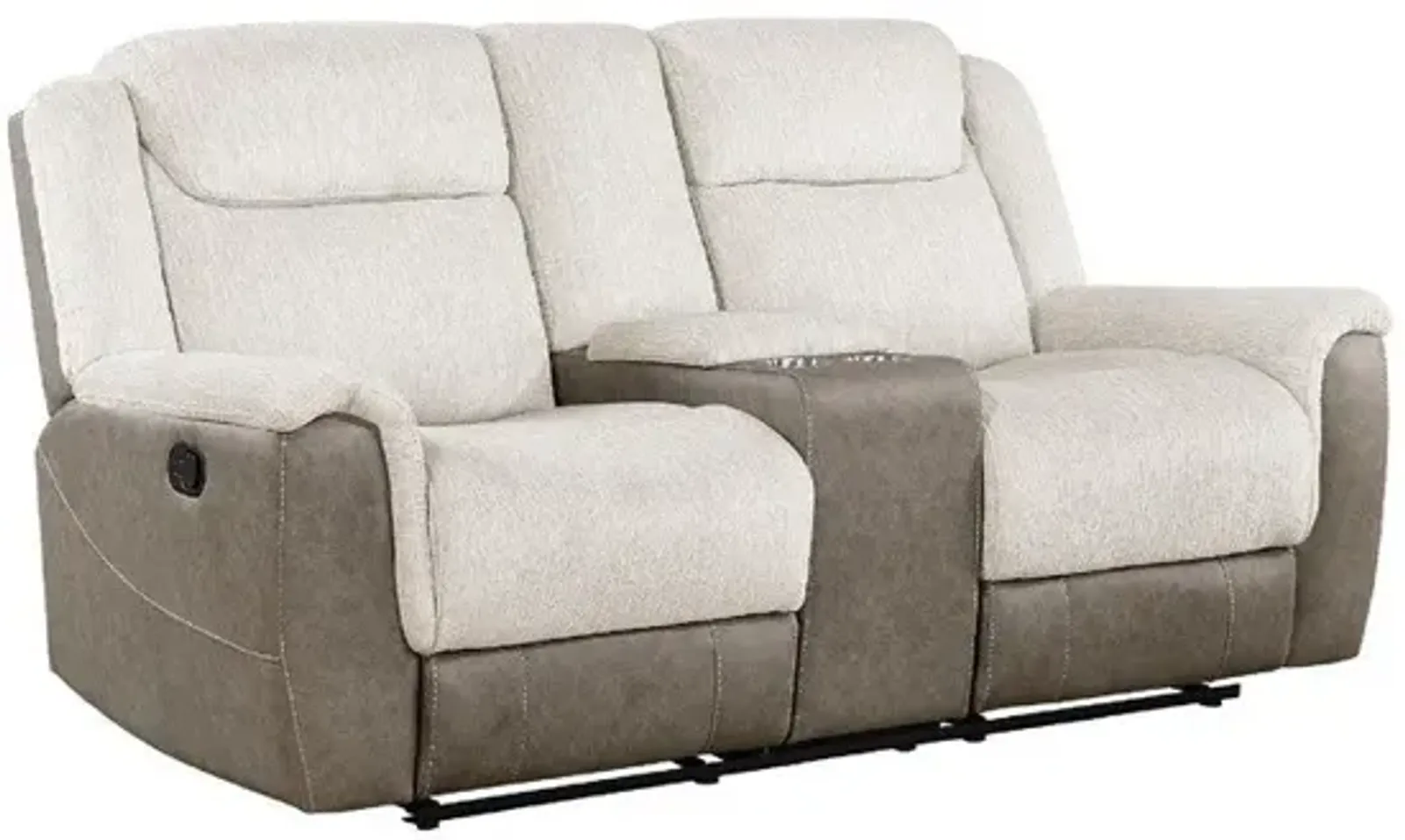 Feo Double Manual Reclining Loveseat w Console