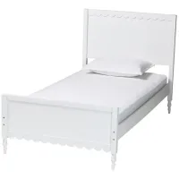 Baxton Studio Roni Modern White Wood Twin Platform Bed with Scalloped ...